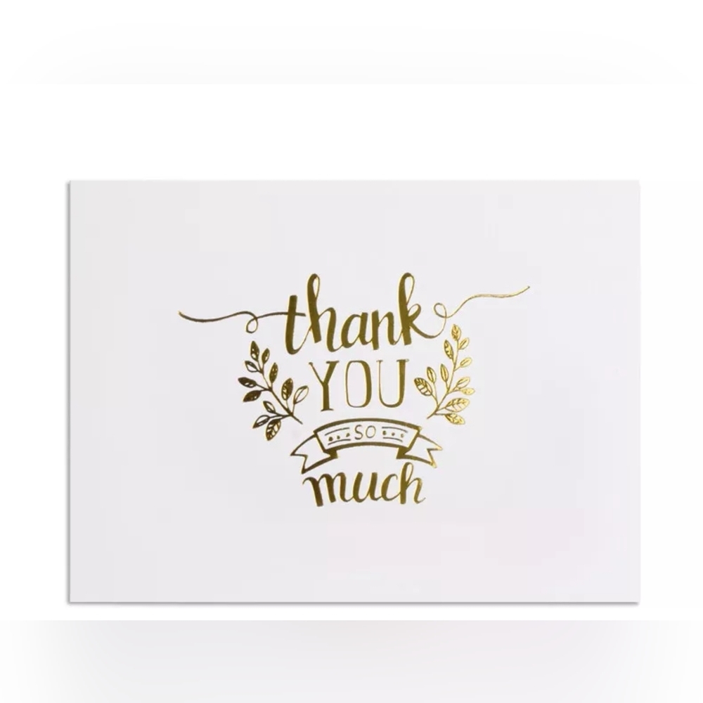 "THANK YOU" Set of 15 Note Cards * for Gifts Blank cards with Gold Foil Letters